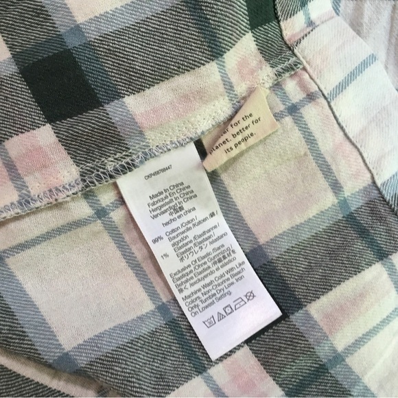 Madewell mini dress Lucie Elbow-Sleeve Smocked in Lebaum Plaid - Picture 6 of 7